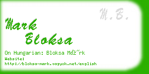 mark bloksa business card